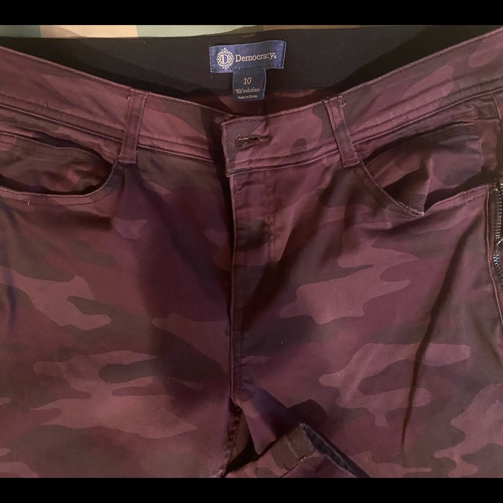 Hardly worn democracy jeans camo print size 10